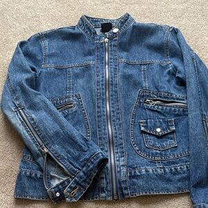 Denim Jacket with Silver Button